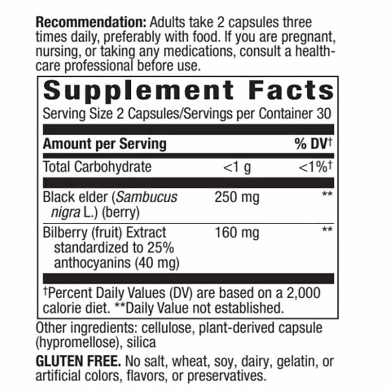 Bilberry Premium Extract 25% Anthocyanins, 60 Vegan Capsules, by Natures Way, image #2