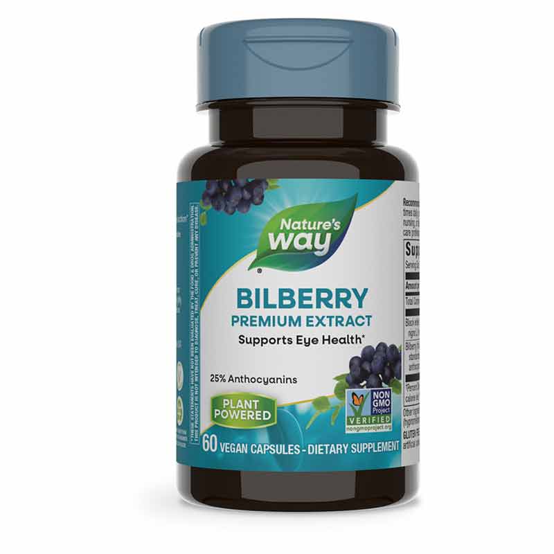 Bilberry Premium Extract 25% Anthocyanins, by Natures Way