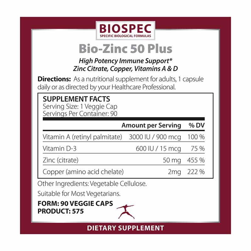 Bio-Zinc 50 Plus, by BioSpec, image #2