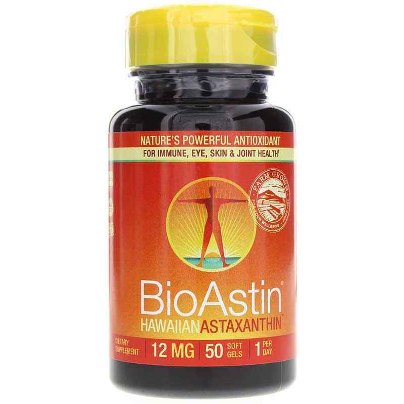 BioAstin 12 Mg Hawaiian Astaxanthin, 50 Gel Caps, by Nutrex Hawaii