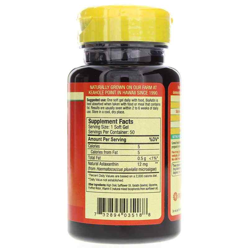 BioAstin 12 Mg Hawaiian Astaxanthin, 50 Gel Caps, by Nutrex Hawaii, image #2