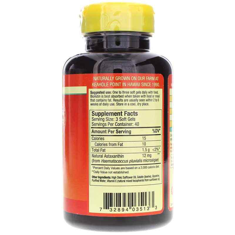 BioAstin 4 Mg Hawaiian Astaxanthin, 120 Softgels, by Nutrex Hawaii, image #2