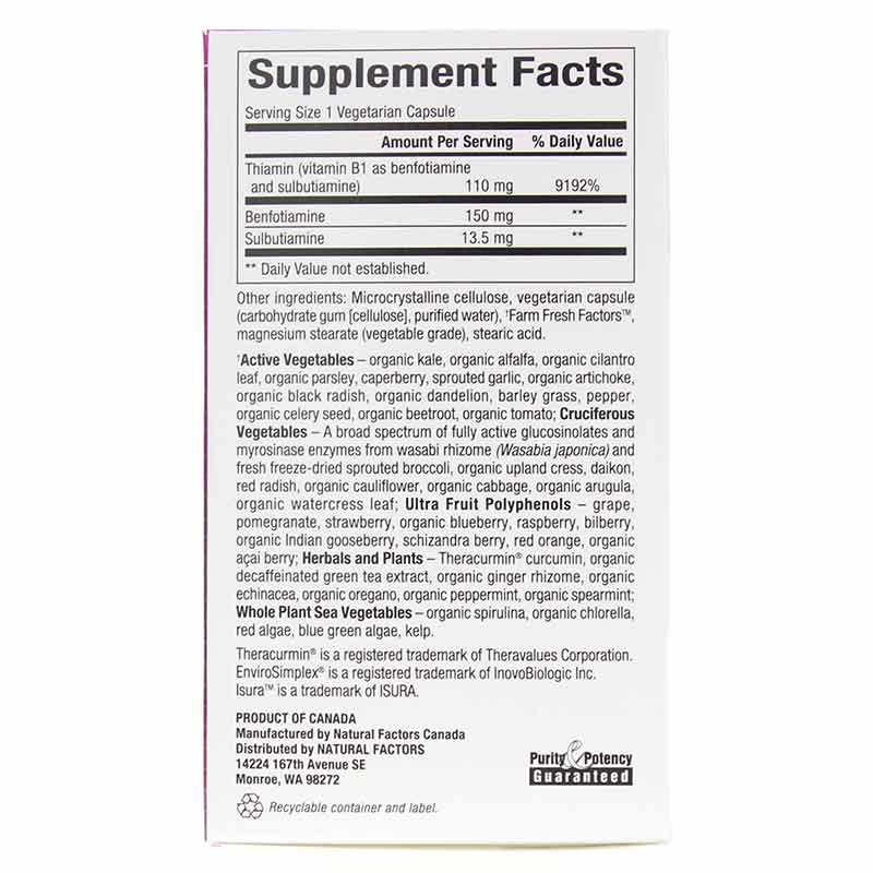 BioCoenzymated Benfotiamine 150 Mg, by Natural Factors, image #2