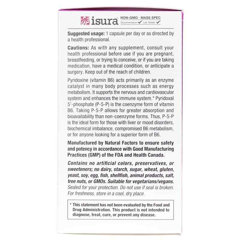 BioCoenzymated Pyridoxal 5' Phosphate 50 Mg, by Natural Factors, image #4