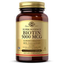 Biotin 5000 Mcg, 50 Veg Capsules, by Solgar