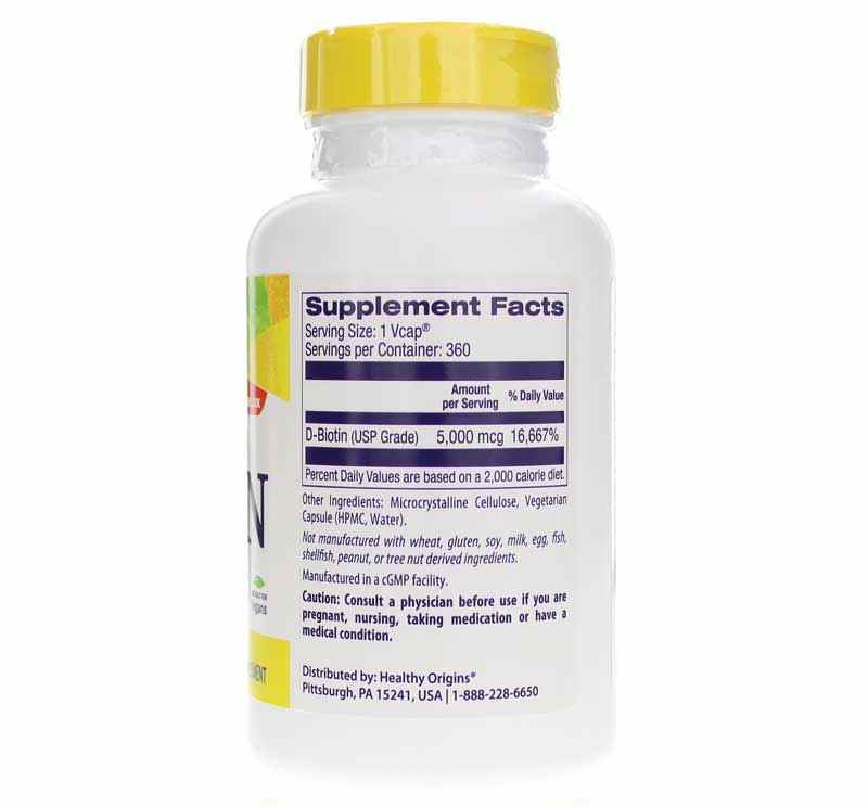 Biotin 5000 Mcg High Potency, 360 Veg Capsules, by Healthy Origins, image #2