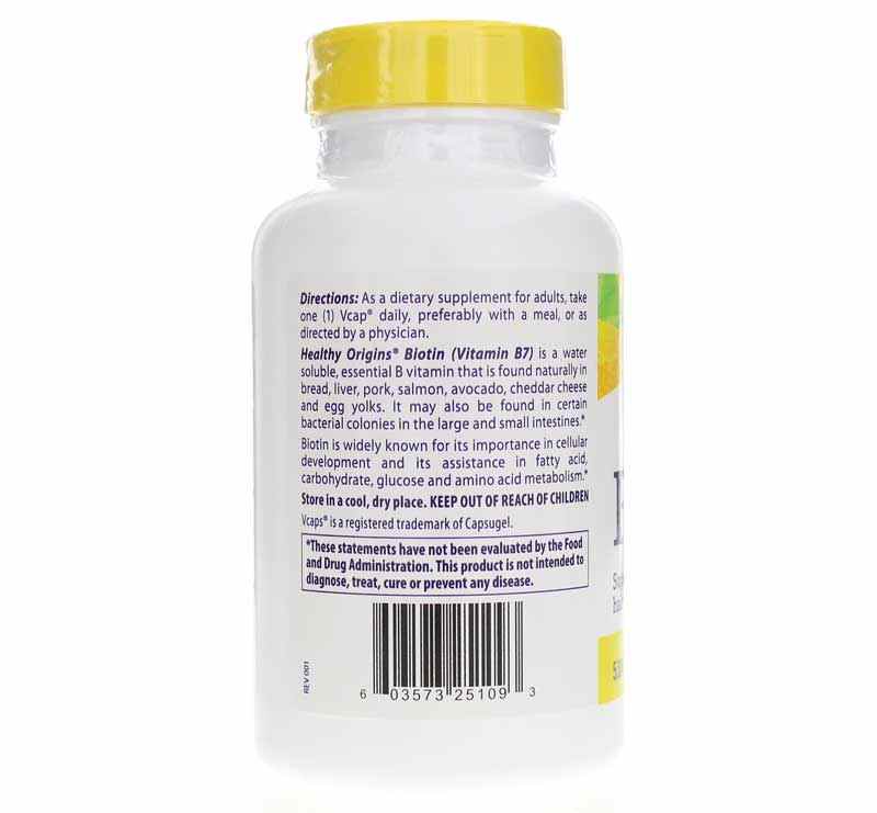 Biotin 5000 Mcg High Potency, 360 Veg Capsules, by Healthy Origins, image #3