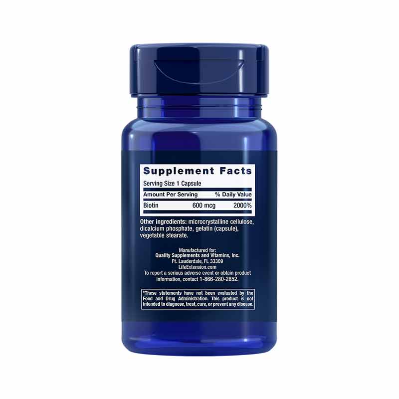 Biotin 600 Mcg, by Life Extension, image #2