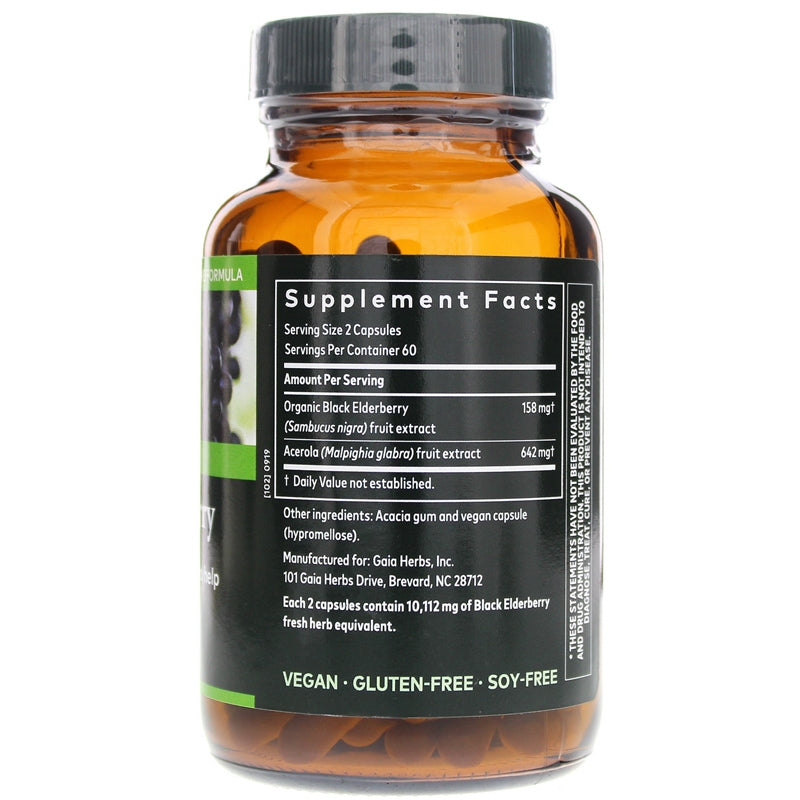 Black Elderberry, 120 Vegan Capsules, by Gaia Herbs, image #2