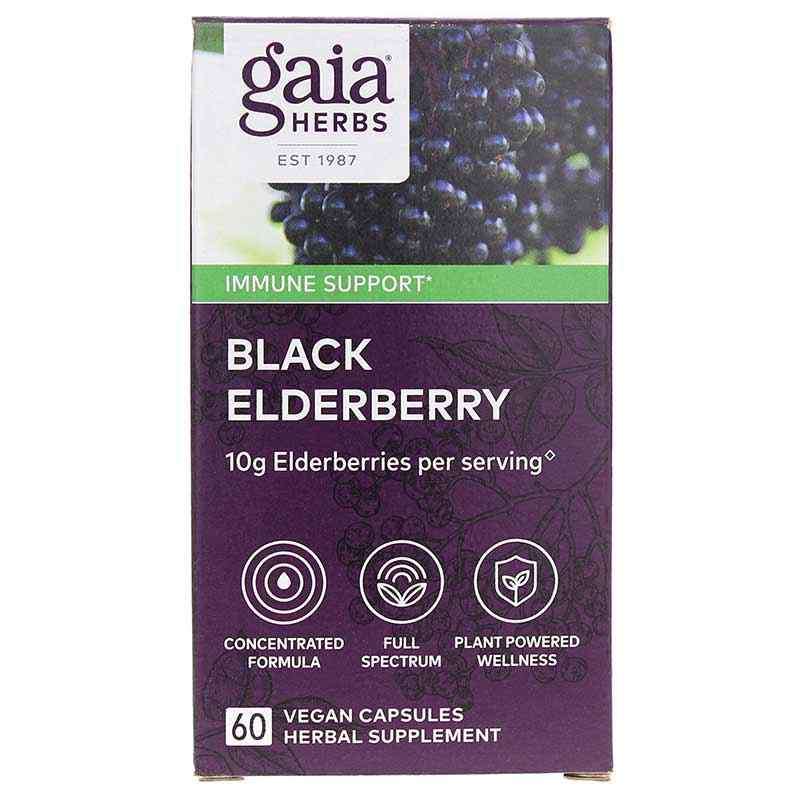 Black Elderberry, 60 Vegan Capsules, by Gaia Herbs