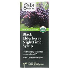 Black Elderberry NightTime Syrup, 3 Oz, by Gaia Herbs