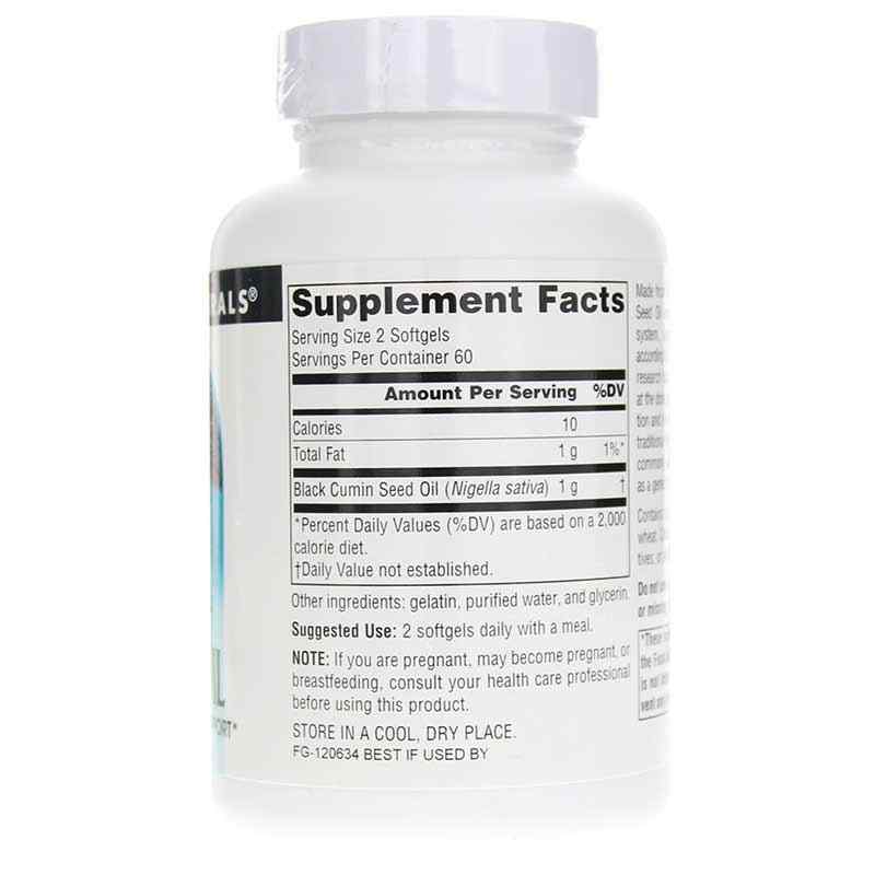Black Seed Oil 500 Mg, 120 Softgels, by Source Naturals, image #2