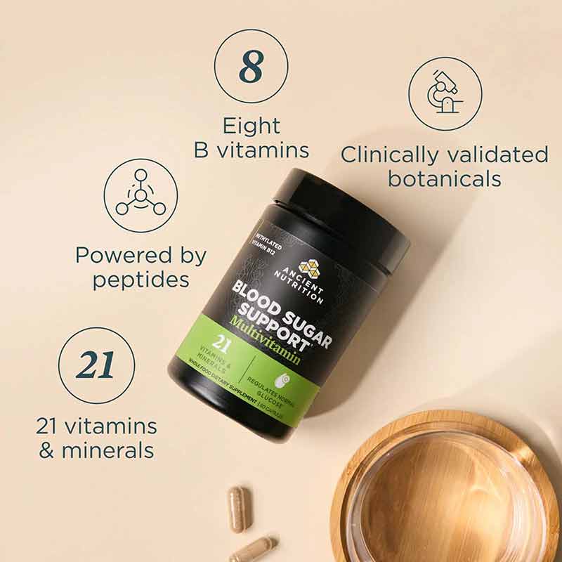 Blood Sugar Support Multi, 60 Capsules, by Ancient Nutrition, image #3
