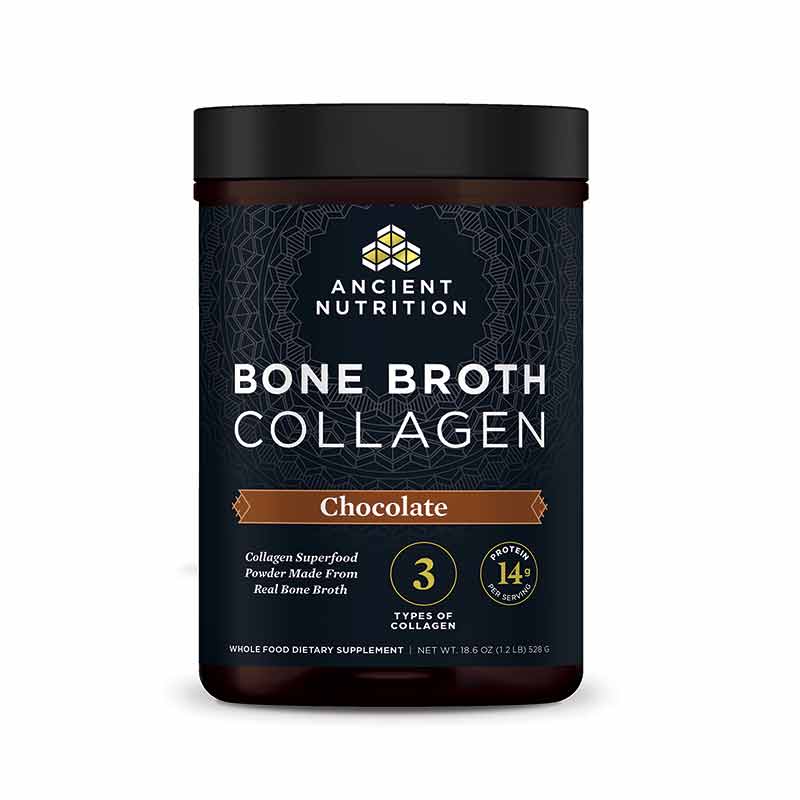 Bone Broth Collagen, Chocolate, 18.6 Oz, by Ancient Nutrition