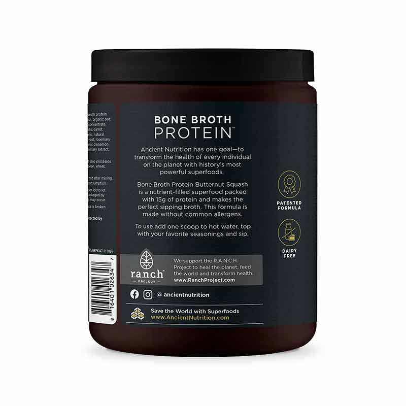 Bone Broth Protein, Butternut Squash, 15.7 Oz, by Ancient Nutrition, image #3