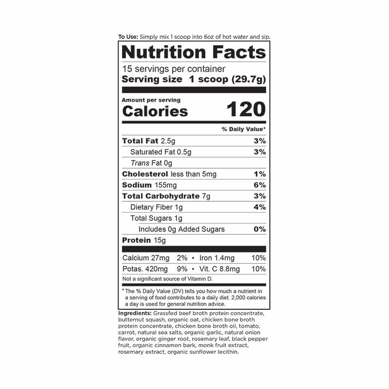 Bone Broth Protein, Butternut Squash, 15.7 Oz, by Ancient Nutrition, image #4