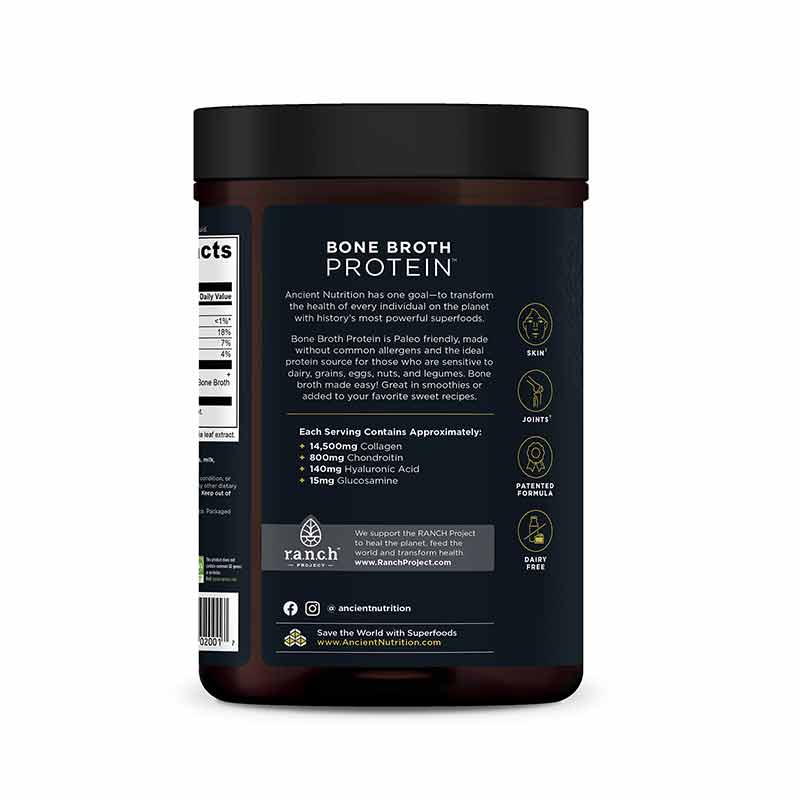 Bone Broth Protein, Vanilla, 17.4 Oz, by Ancient Nutrition, image #4