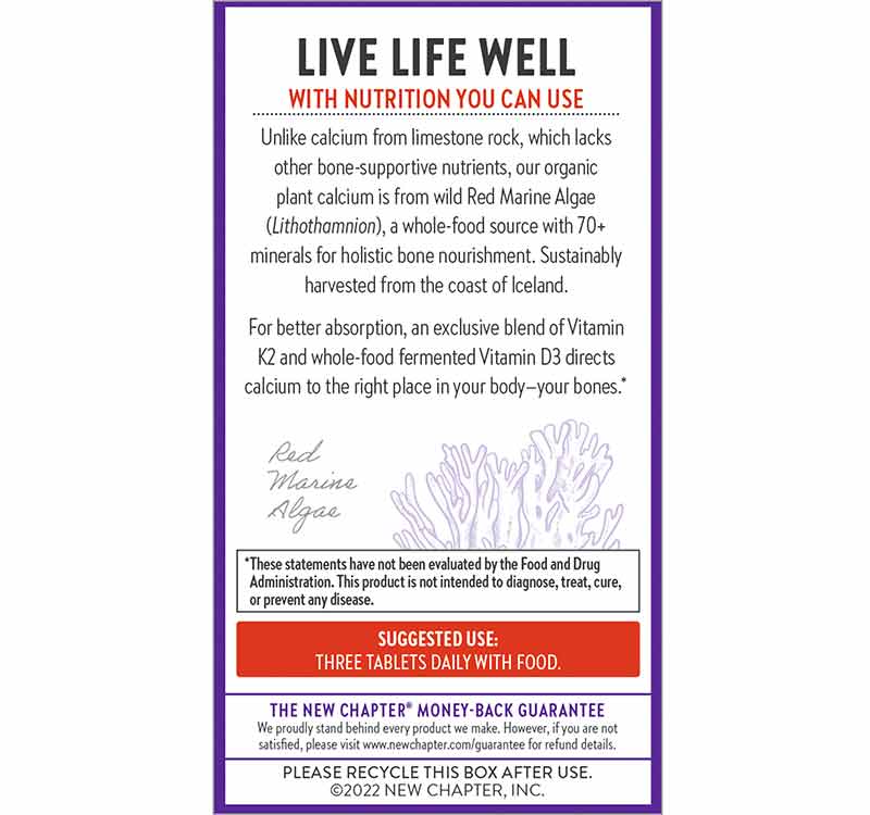 Bone Strength Take Care Slim Tabs, 30 Slim Tabs, by New Chapter, image #3