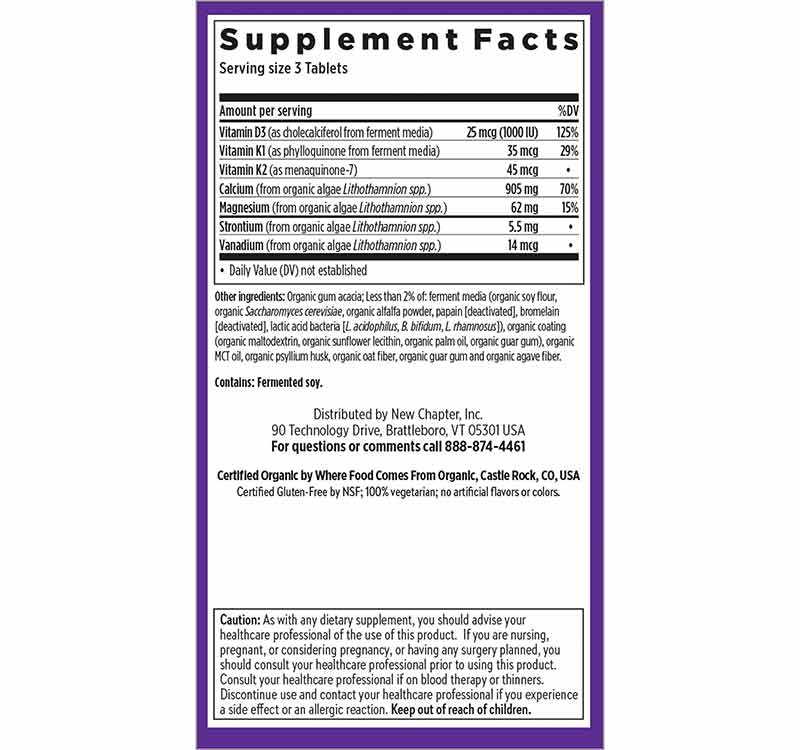 Bone Strength Take Care Slim Tabs, 60 Slim Tabs, by New Chapter, image #2