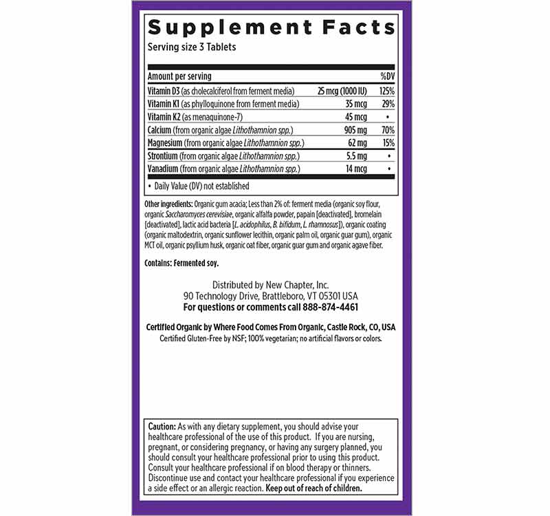 Bone Strength Take Care Slim Tabs, 90 Slim Tabs, by New Chapter, image #2