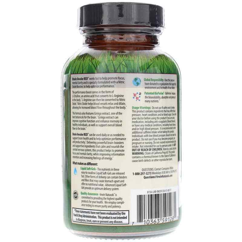 Brain Awake RED, by Irwin Naturals, image #3