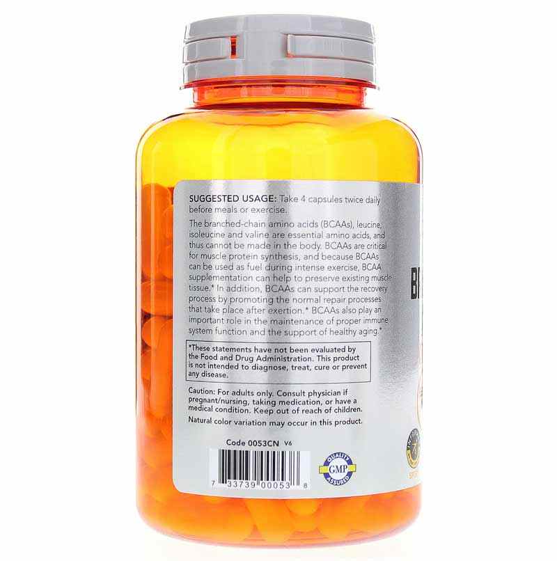 Branched Chain Amino Acids, 120 Veg Capsules, by NOW Foods, image #3