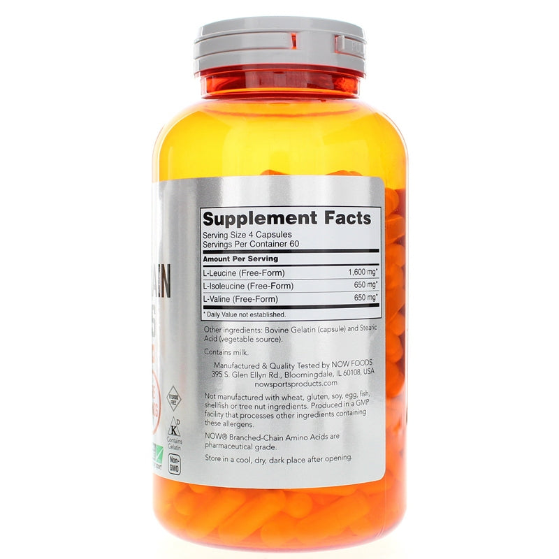 Branched Chain Amino Acids, 240 Capsules, by NOW Foods, image #2