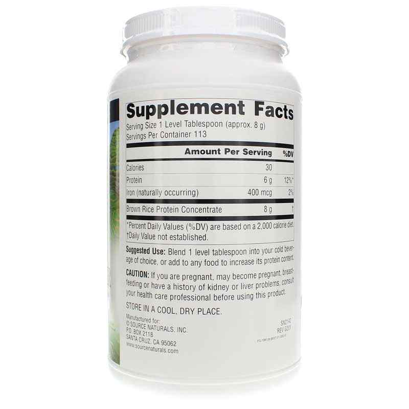 Brown Rice Protein, 32 Oz, by Source Naturals, image #2