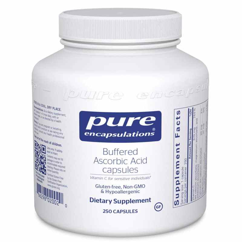 Buffered Ascorbic Acid Capsules, 250 Capsules, by Pure Encapsulations