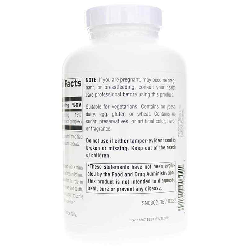 Calcium Amino Acid Complex, 250 Tablets, by Source Naturals, image #3