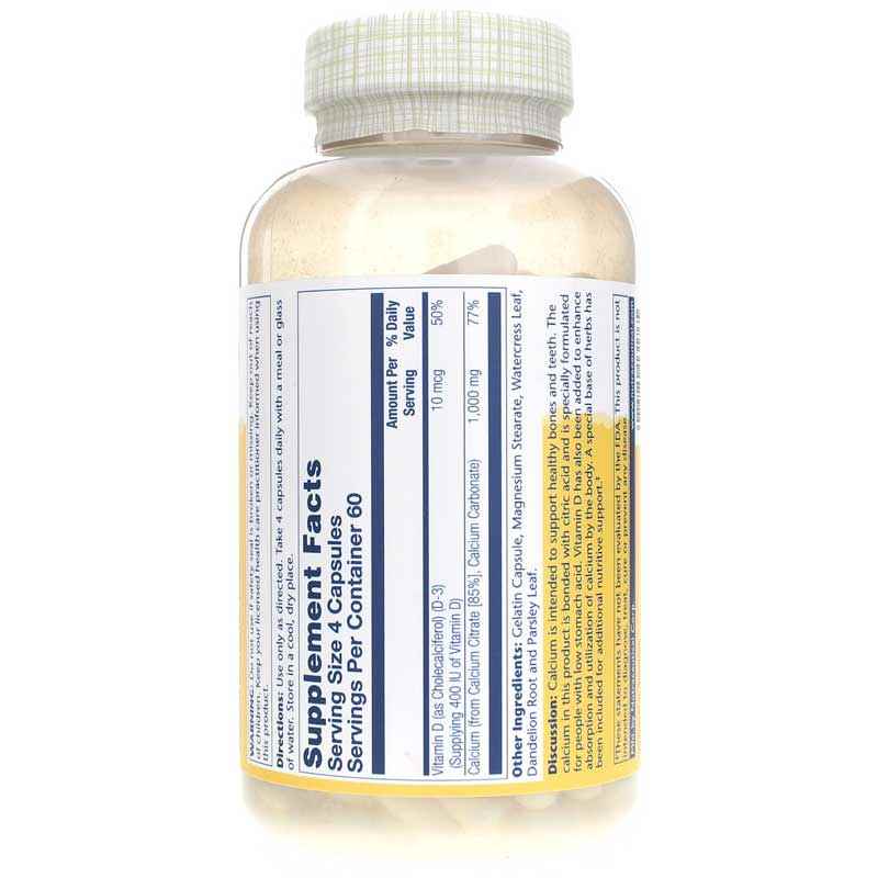 Calcium Citrate 1,000 Mg plus Vitamin D-3, by Solaray, image #3