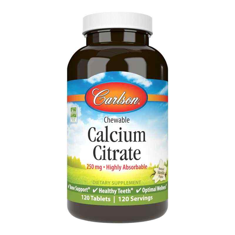 Calcium Citrate Chewable 250 Mg, by Carlson Labs