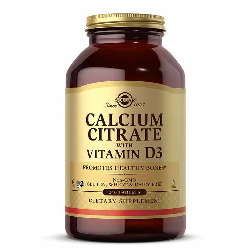 Calcium Citrate with Vitamin D3, 240 Tablets, by Solgar