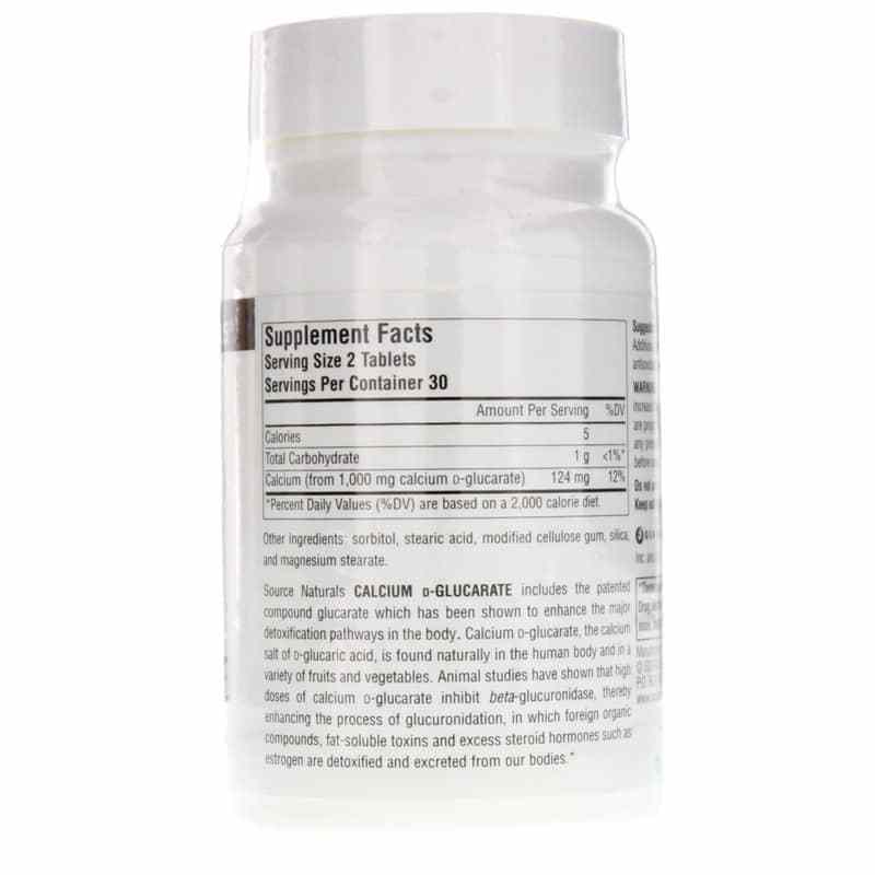 Calcium D-Glucarate 500 Mg, 60 Tablets, by Source Naturals, image #2