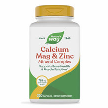 Nature's Way Calcium Mag & Zinc Mineral Complex bottle with gold cap, 250 capsules.