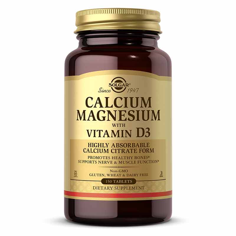 Calcium Magnesium with Vitamin D3, 150 Tablets, by Solgar