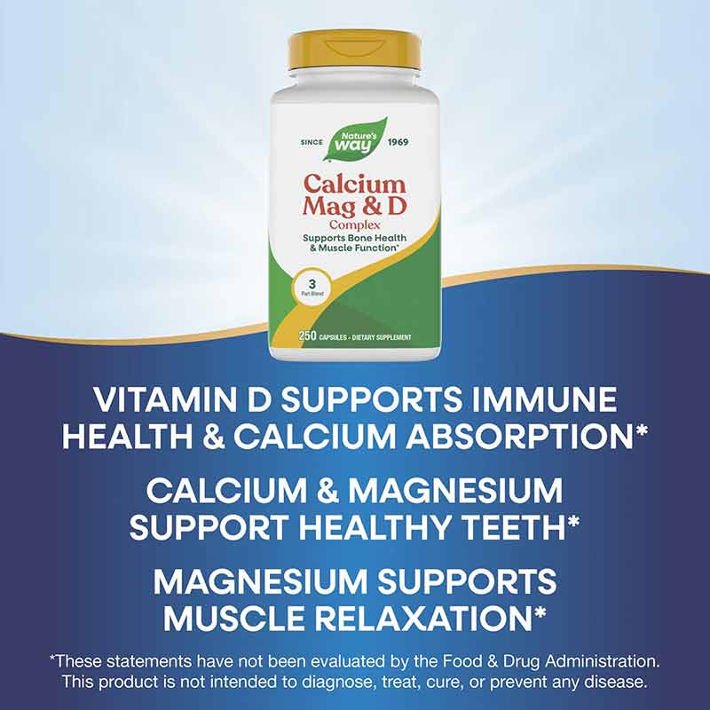 Calcium & Magnesium Mineral Complex, 250 Capsules, by Natures Way, image #4