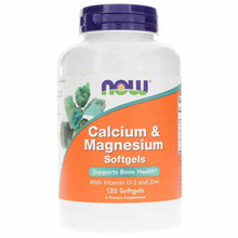 Calcium & Magnesium Softgels with Vitamin D3 & Zinc, 120 Softgels, by NOW Foods