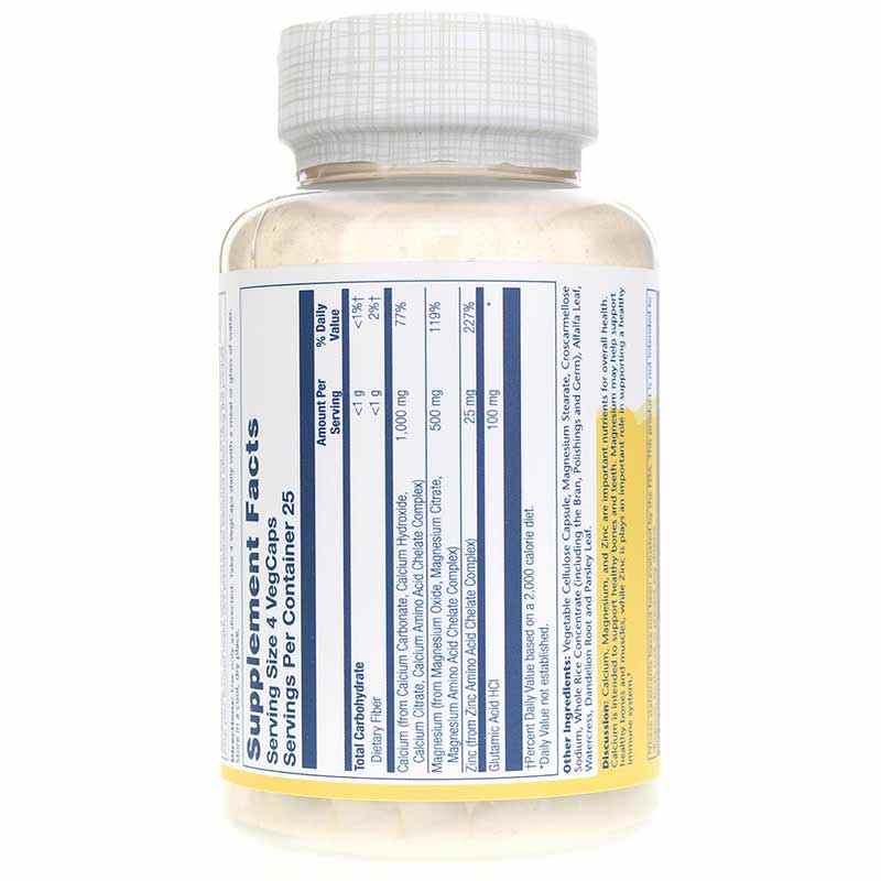 Calcium Magnesium Zinc, 100 Veg Capsules, by Solaray, image #3