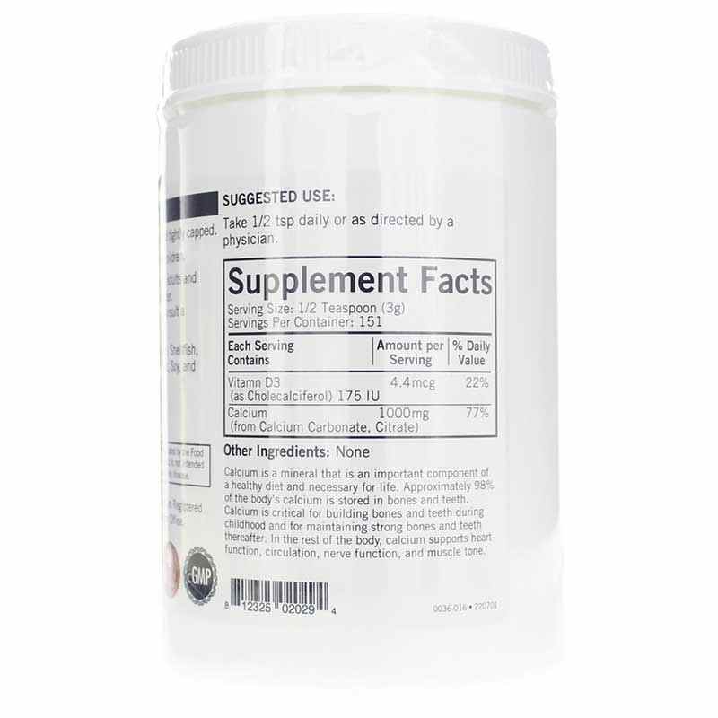 Calcium with Vitamin D-3 Powder, Unflavored, 16 Oz, by Kirkman, image #2