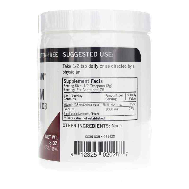 Calcium with Vitamin D-3 Powder, Unflavored, 8 Oz, by Kirkman, image #2