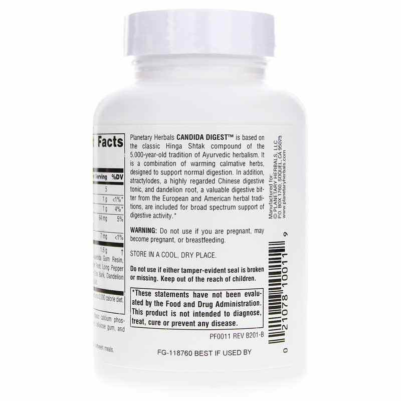 Candida Digest, 90 Tablets, by Planetary Herbals, image #3