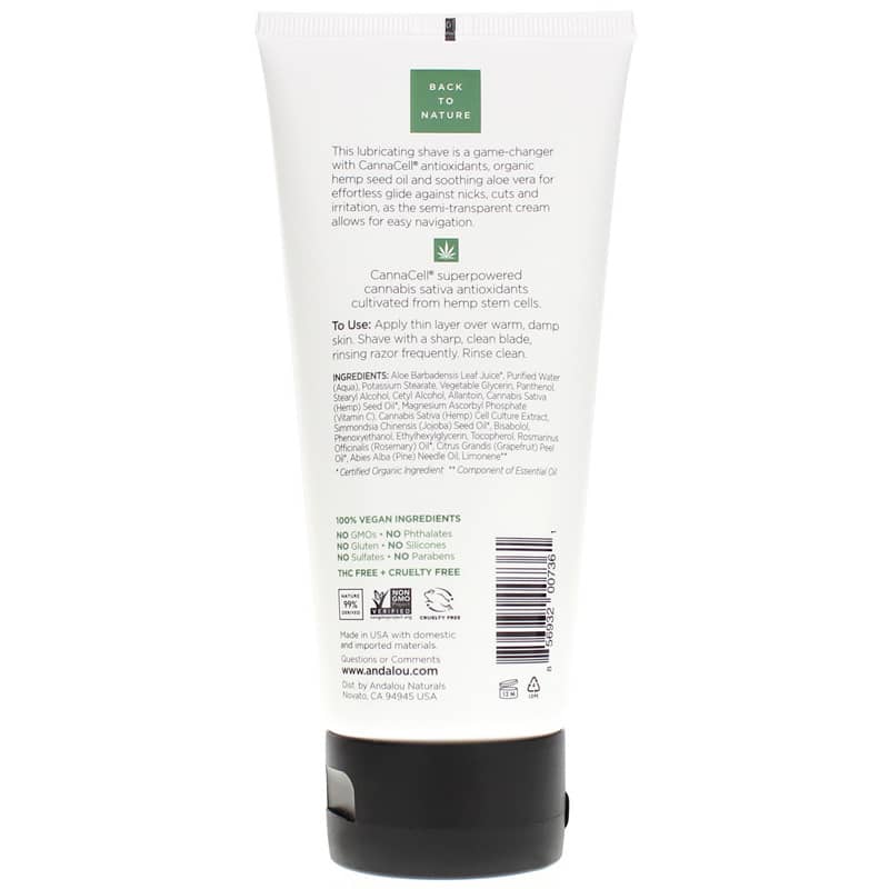 CannaCell Men Smooth Glide Shave Cream, by Andalou Naturals, image #2