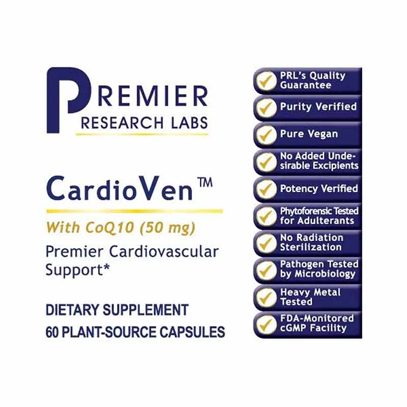 CardioVen With CoQ-10 50 Mg Cardiovascular Support, by Premier Research Labs, image #2