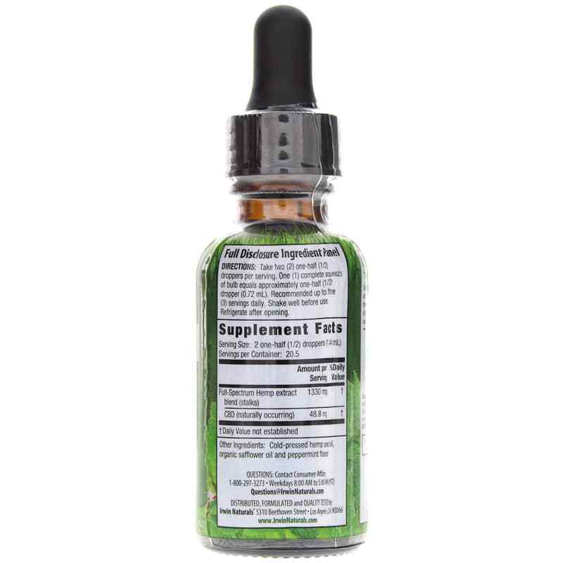 CBD Oil 1000 Mg, Peppermint, by Irwin Naturals, image #2