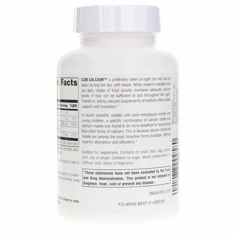 CCM Calcium 300 Mg, 60 Tablets, by Source Naturals, image #3