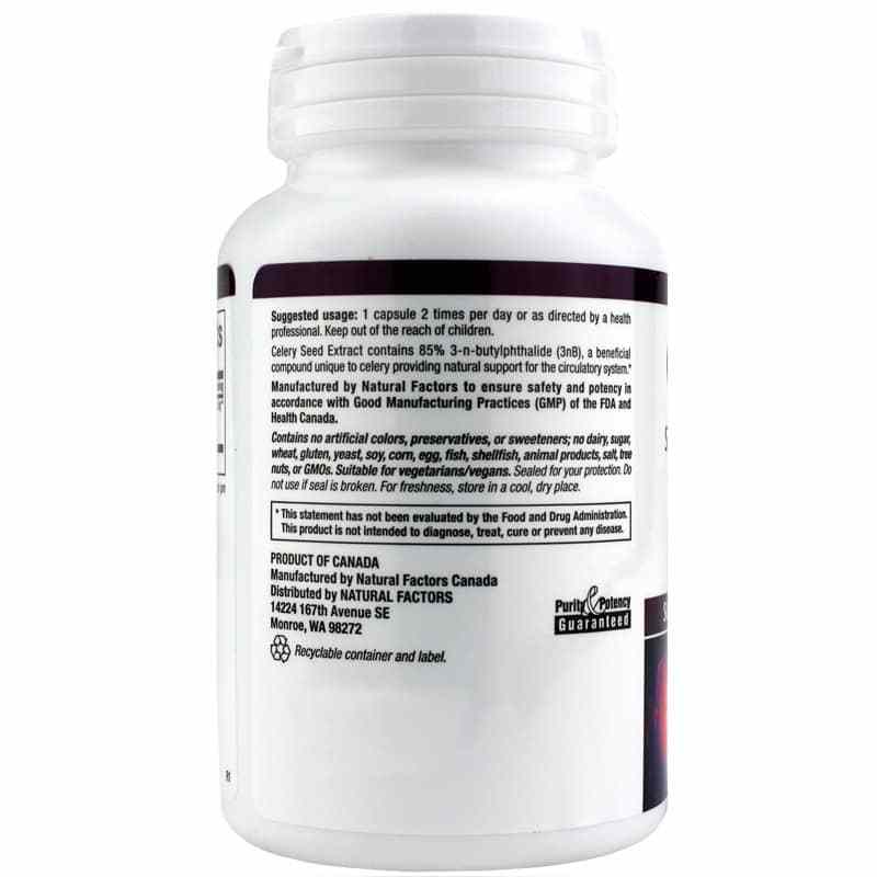 Celery Seed Standardized Extract, 120 Veg Capsules, by Natural Factors, image #3
