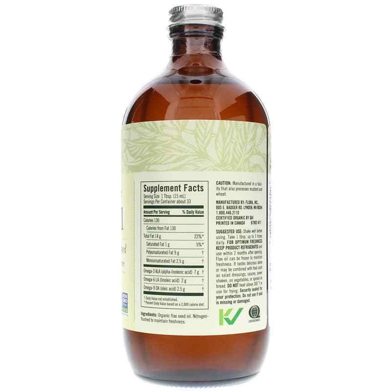 Certified Organic Flax Oil, 17 Oz, by Flora, image #2