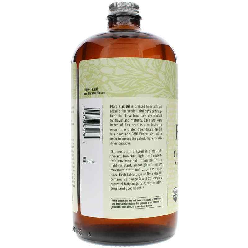 Certified Organic Flax Oil, 32 Oz, by Flora, image #3