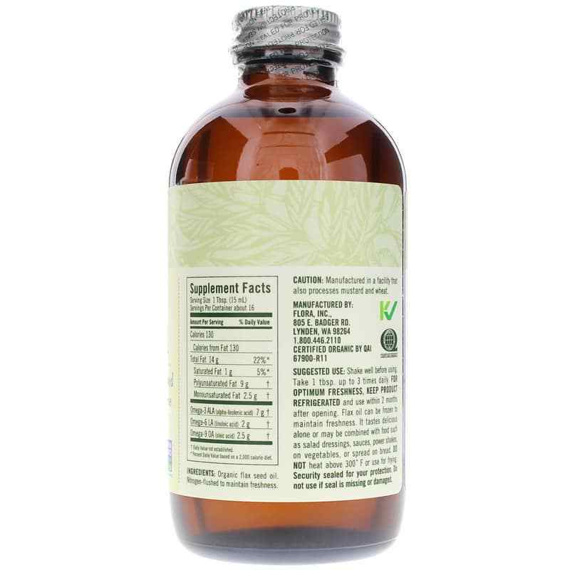 Certified Organic Flax Oil, 8.5 Oz, by Flora, image #2